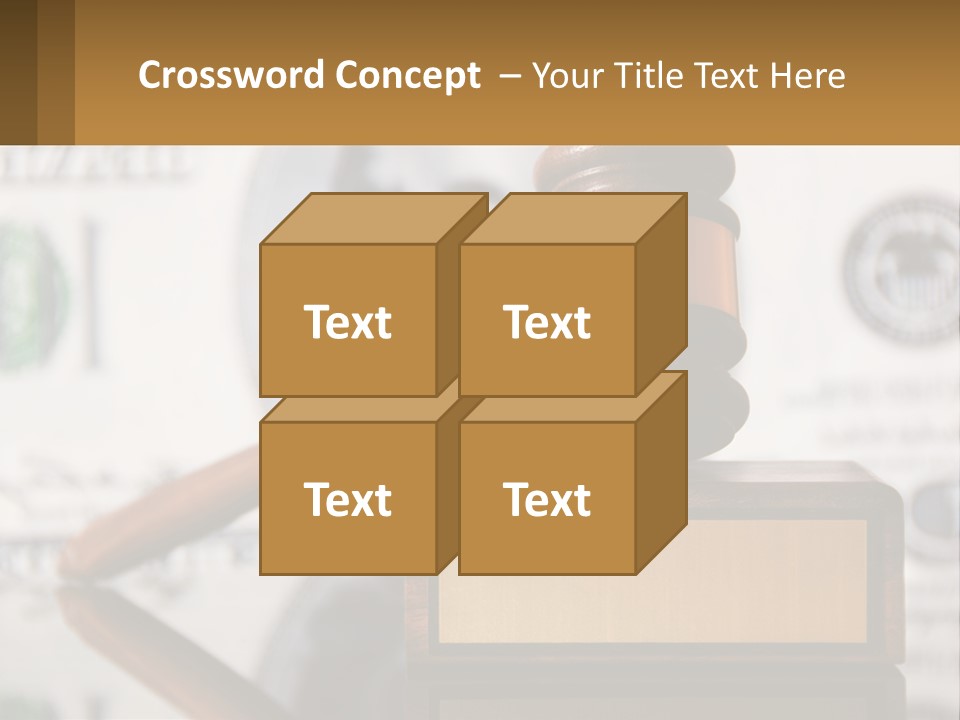 A Judge's Gavel On Top Of A Pile Of Money PowerPoint Template