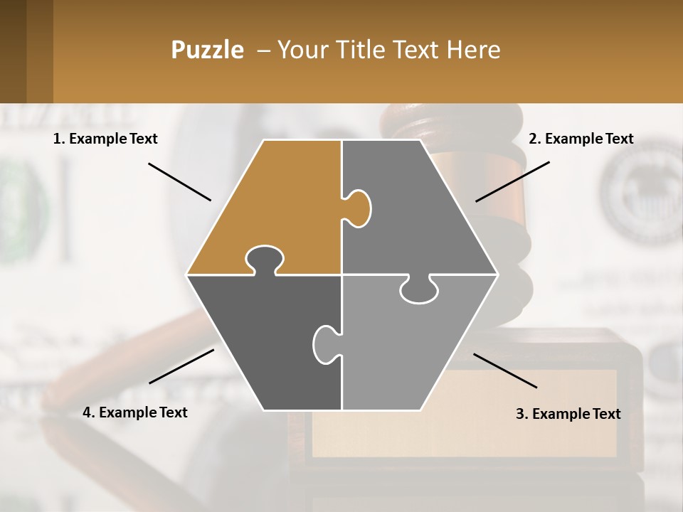 A Judge's Gavel On Top Of A Pile Of Money PowerPoint Template