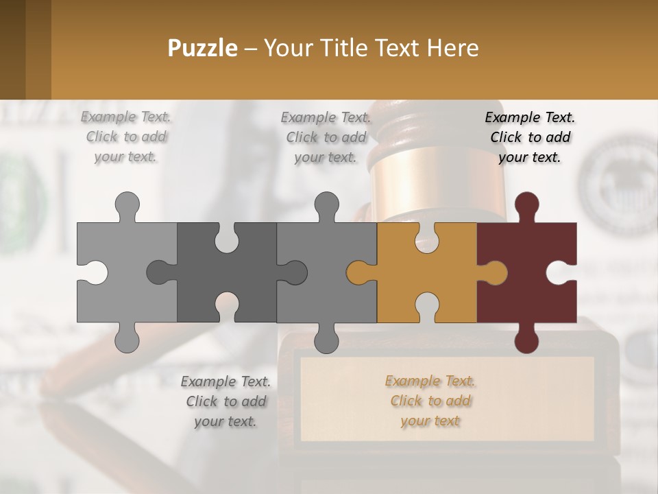 A Judge's Gavel On Top Of A Pile Of Money PowerPoint Template