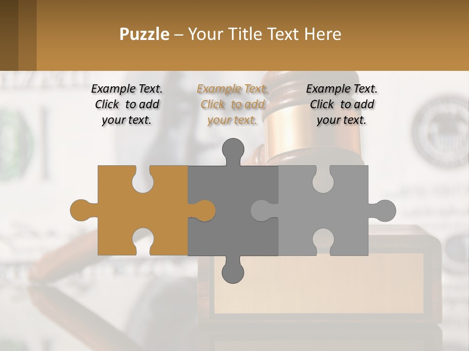 A Judge's Gavel On Top Of A Pile Of Money PowerPoint Template