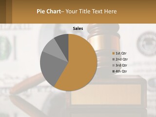 A Judge's Gavel On Top Of A Pile Of Money PowerPoint Template