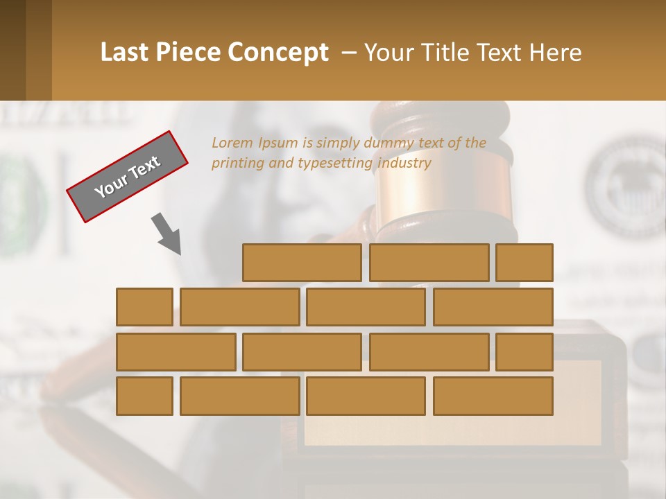 A Judge's Gavel On Top Of A Pile Of Money PowerPoint Template