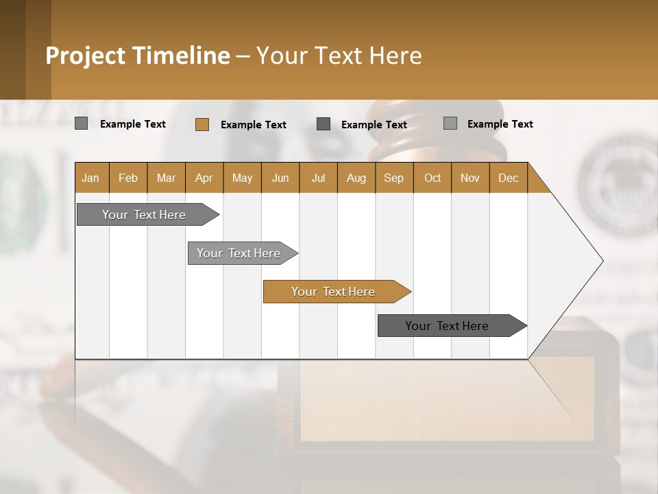 A Judge's Gavel On Top Of A Pile Of Money PowerPoint Template