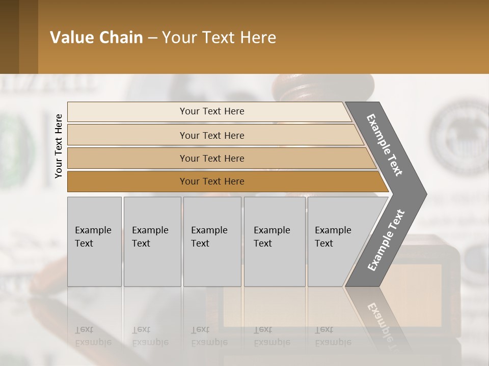 A Judge's Gavel On Top Of A Pile Of Money PowerPoint Template