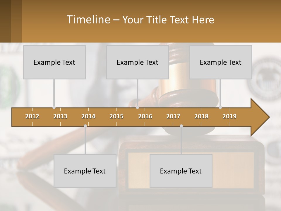 A Judge's Gavel On Top Of A Pile Of Money PowerPoint Template
