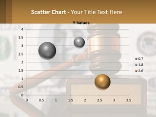 A Judge's Gavel On Top Of A Pile Of Money PowerPoint Template