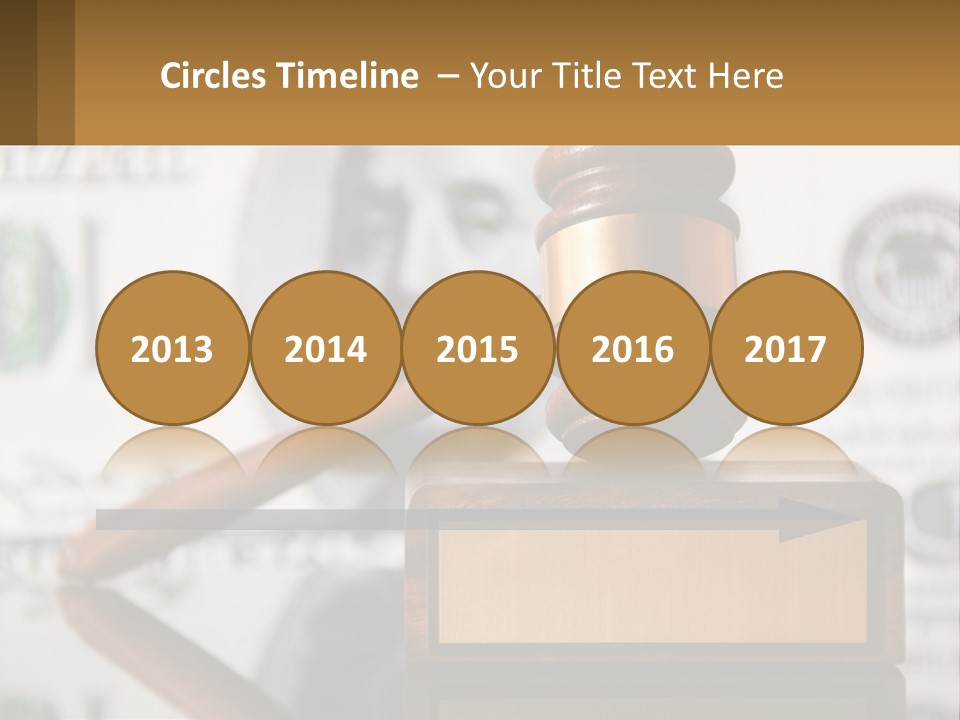 A Judge's Gavel On Top Of A Pile Of Money PowerPoint Template