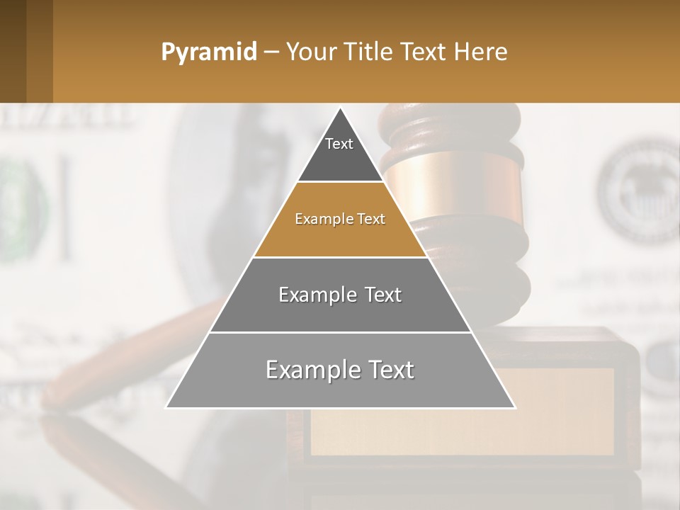 A Judge's Gavel On Top Of A Pile Of Money PowerPoint Template
