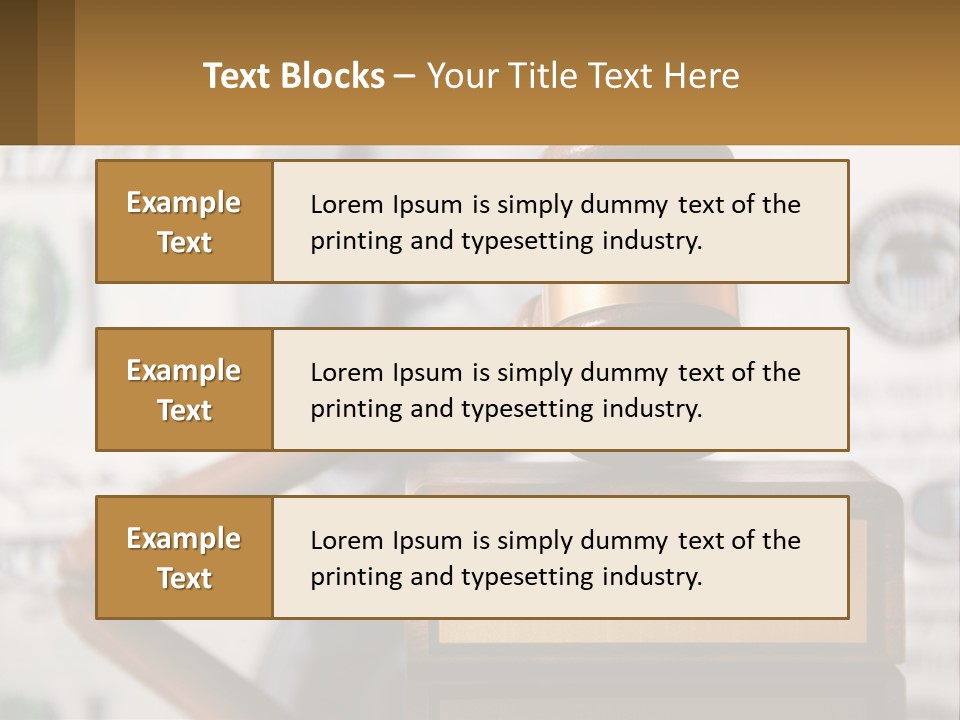 A Judge's Gavel On Top Of A Pile Of Money PowerPoint Template