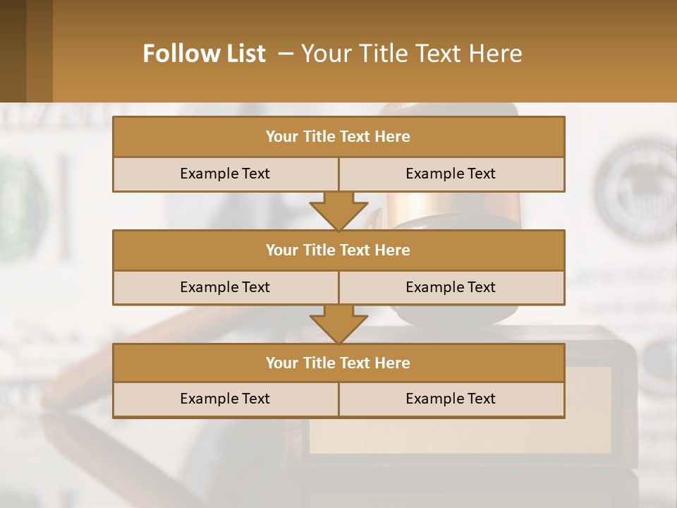 A Judge's Gavel On Top Of A Pile Of Money PowerPoint Template
