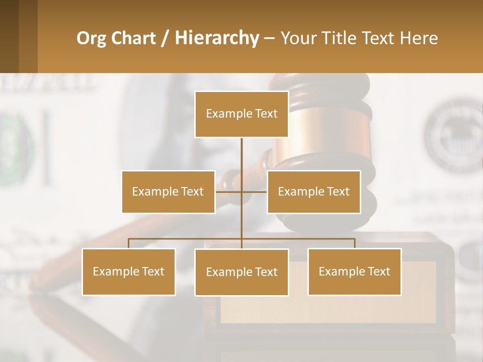A Judge's Gavel On Top Of A Pile Of Money PowerPoint Template