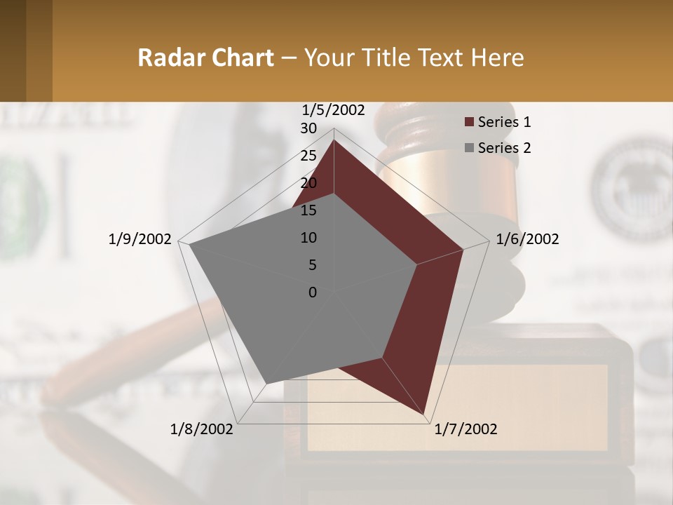 A Judge's Gavel On Top Of A Pile Of Money PowerPoint Template