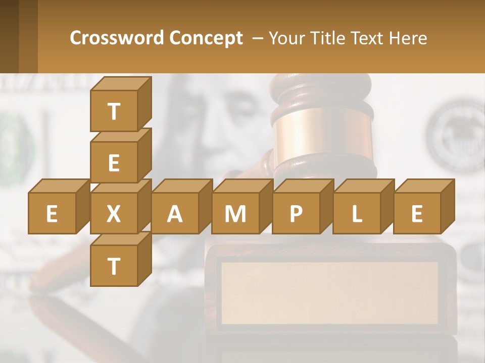 A Judge's Gavel On Top Of A Pile Of Money PowerPoint Template