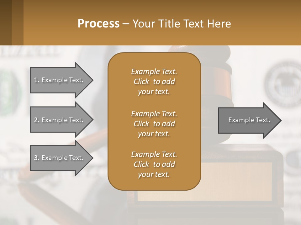 A Judge's Gavel On Top Of A Pile Of Money PowerPoint Template