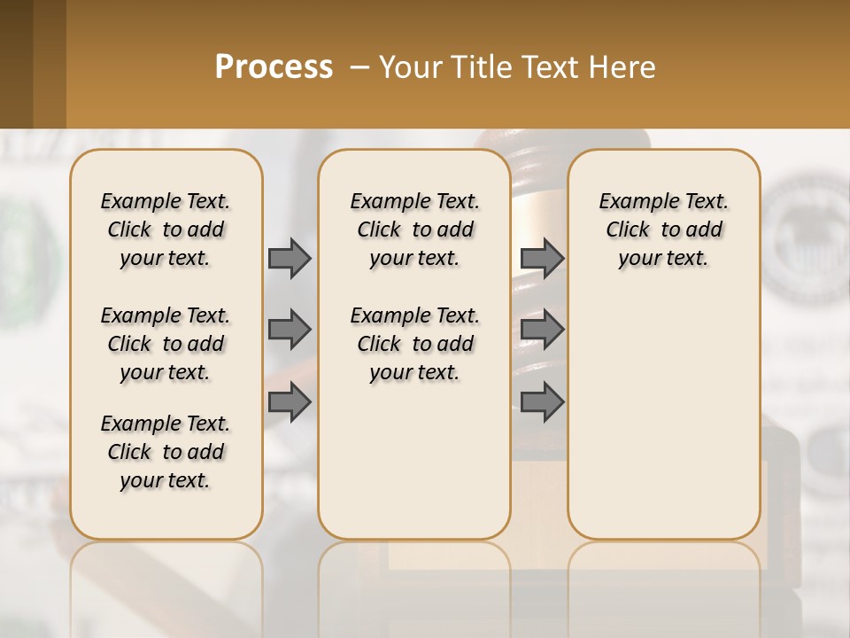 A Judge's Gavel On Top Of A Pile Of Money PowerPoint Template