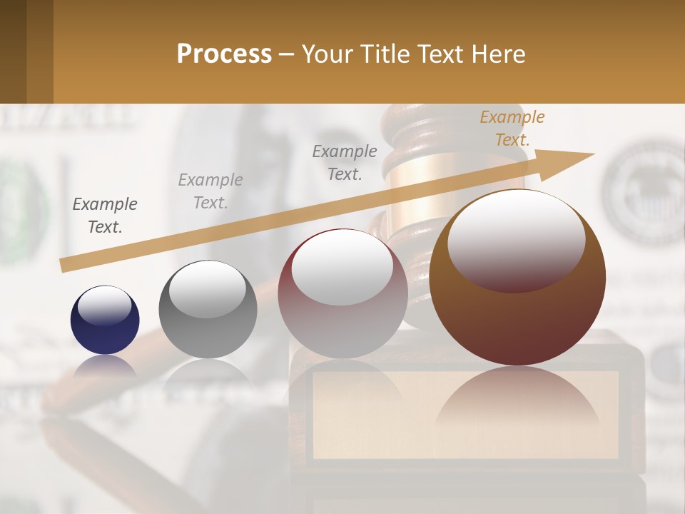 A Judge's Gavel On Top Of A Pile Of Money PowerPoint Template