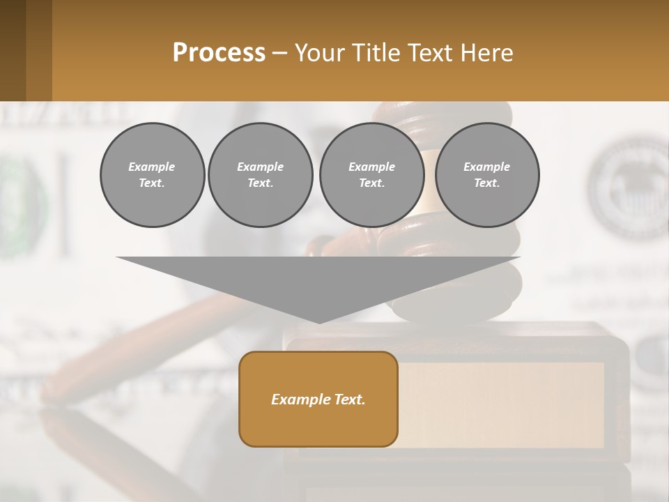A Judge's Gavel On Top Of A Pile Of Money PowerPoint Template