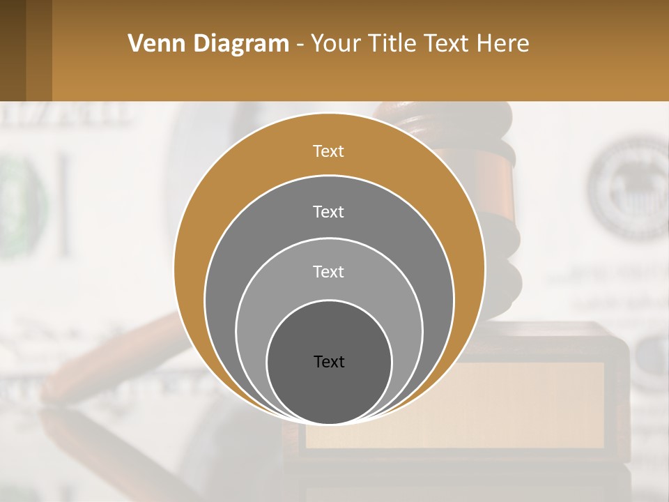 A Judge's Gavel On Top Of A Pile Of Money PowerPoint Template