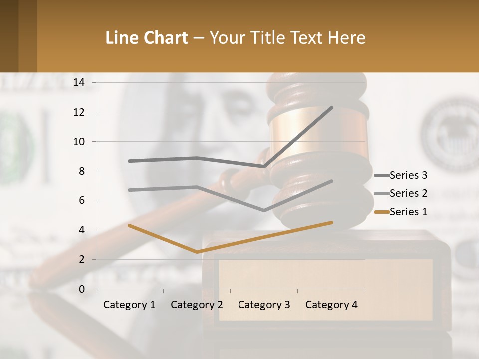 A Judge's Gavel On Top Of A Pile Of Money PowerPoint Template