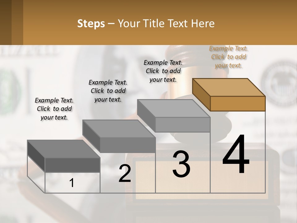 A Judge's Gavel On Top Of A Pile Of Money PowerPoint Template
