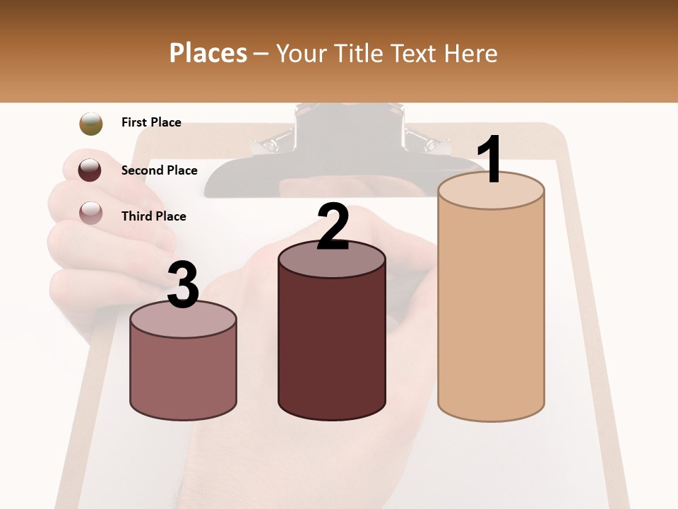 A Person Writing On A Clipboard With A Pen PowerPoint Template