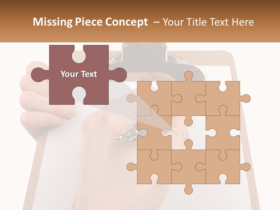 A Person Writing On A Clipboard With A Pen PowerPoint Template