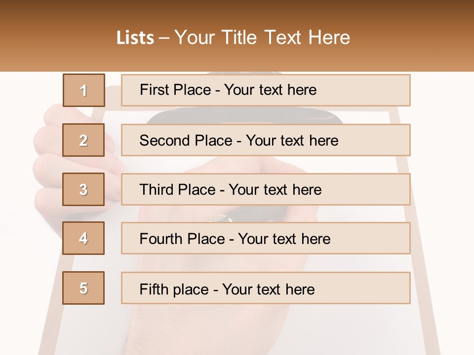 A Person Writing On A Clipboard With A Pen PowerPoint Template