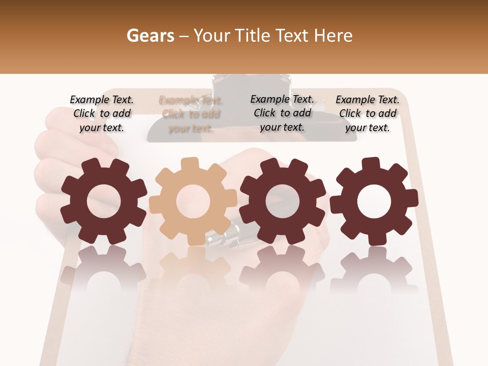 A Person Writing On A Clipboard With A Pen PowerPoint Template