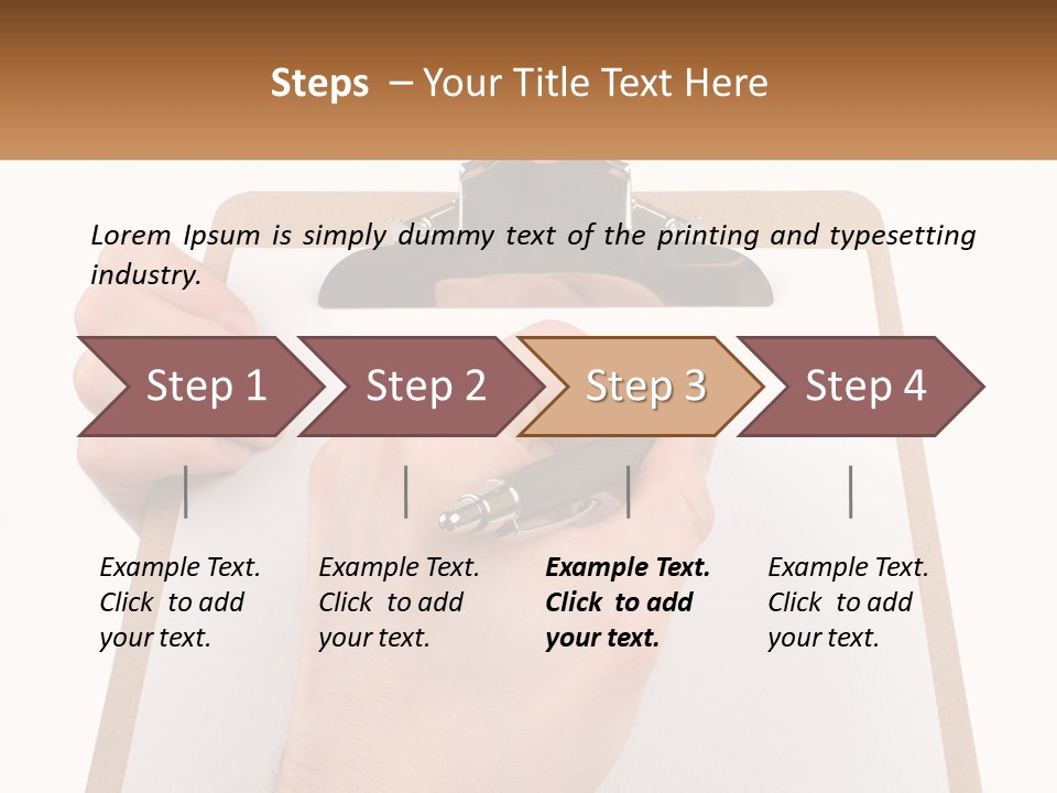 A Person Writing On A Clipboard With A Pen PowerPoint Template