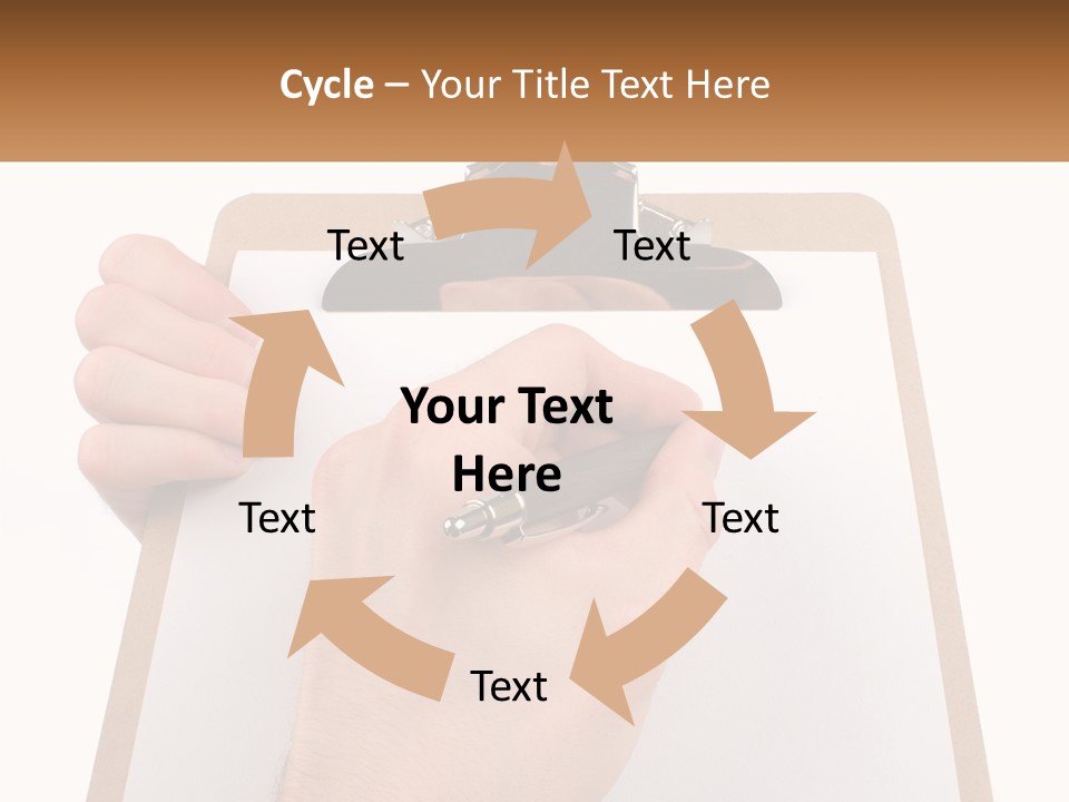 A Person Writing On A Clipboard With A Pen PowerPoint Template