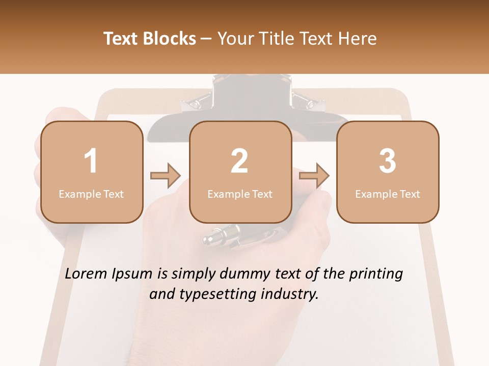 A Person Writing On A Clipboard With A Pen PowerPoint Template