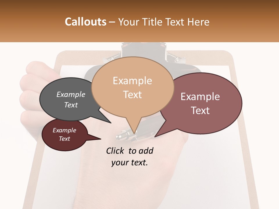 A Person Writing On A Clipboard With A Pen PowerPoint Template