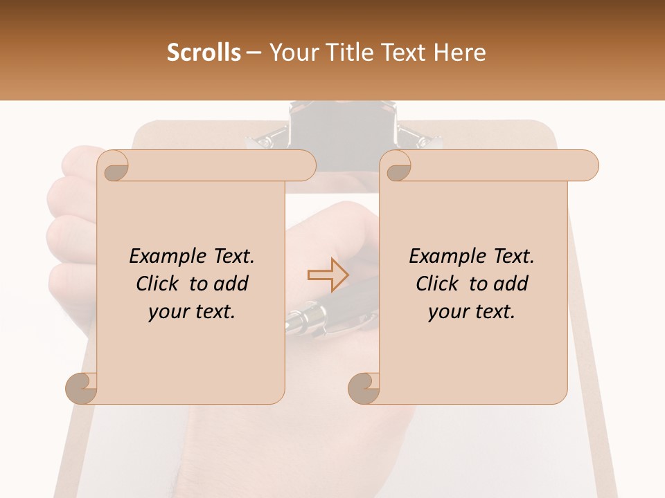 A Person Writing On A Clipboard With A Pen PowerPoint Template