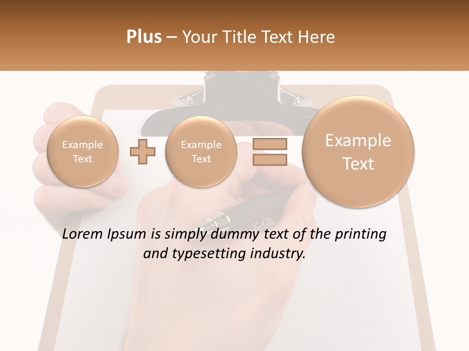 A Person Writing On A Clipboard With A Pen PowerPoint Template