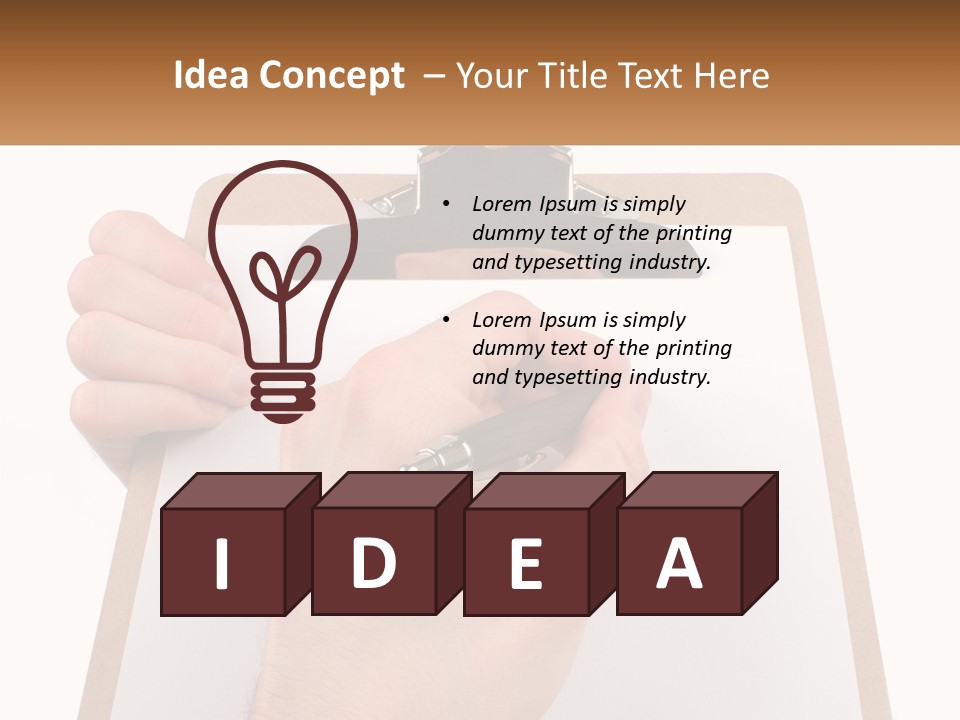 A Person Writing On A Clipboard With A Pen PowerPoint Template