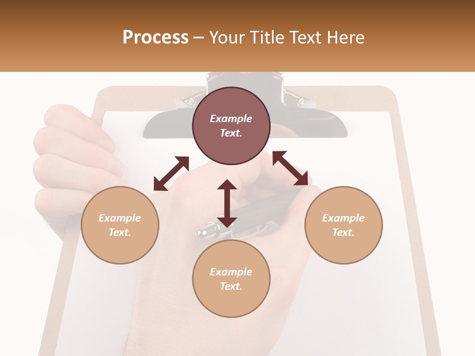 A Person Writing On A Clipboard With A Pen PowerPoint Template