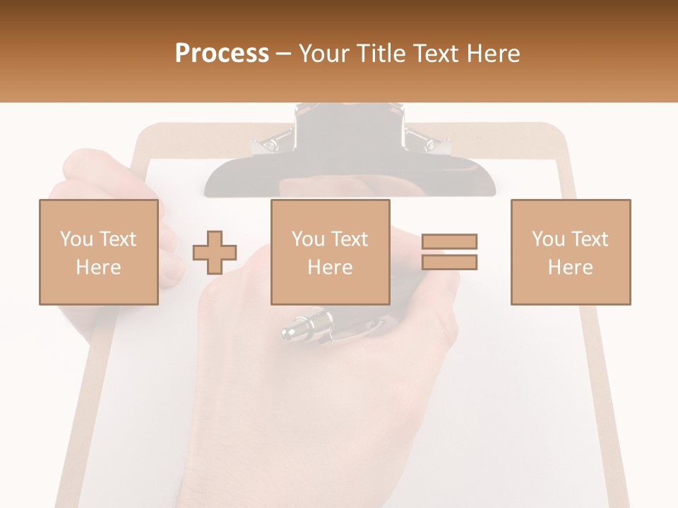 A Person Writing On A Clipboard With A Pen PowerPoint Template