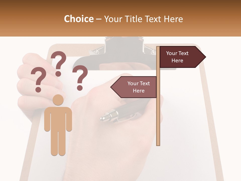 A Person Writing On A Clipboard With A Pen PowerPoint Template