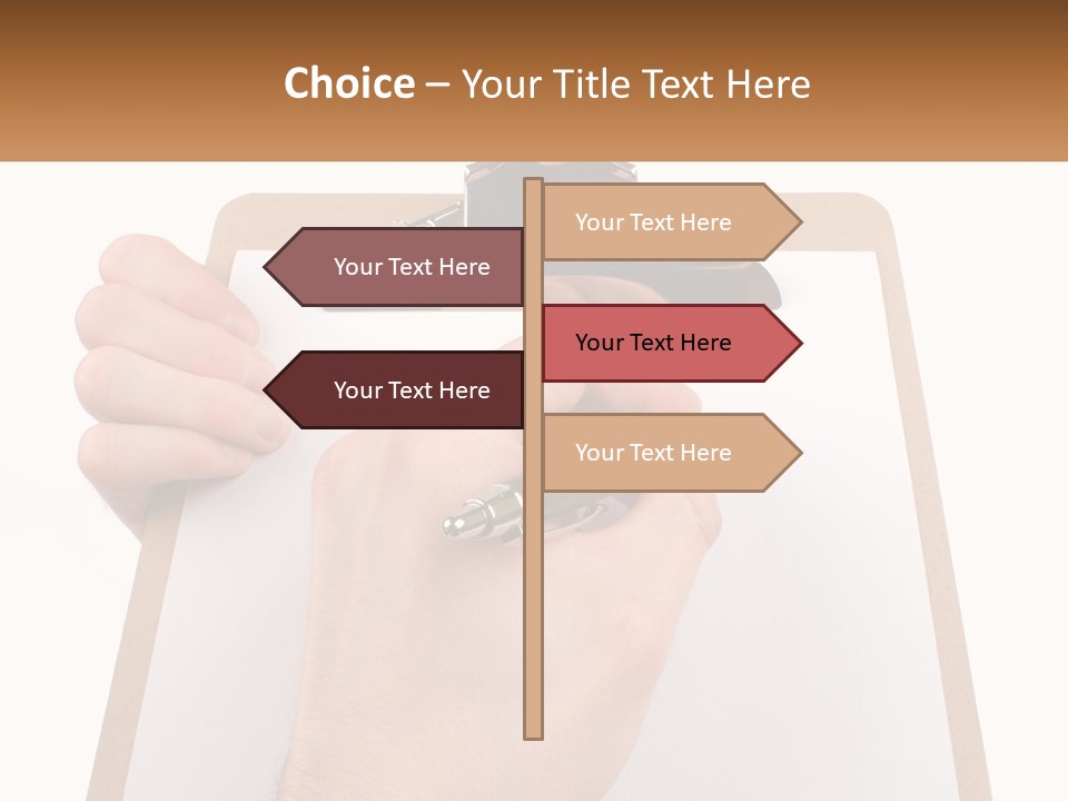A Person Writing On A Clipboard With A Pen PowerPoint Template