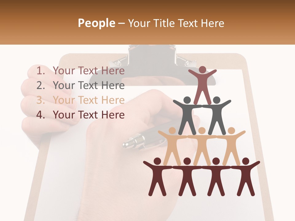 A Person Writing On A Clipboard With A Pen PowerPoint Template