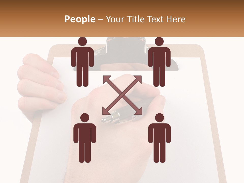 A Person Writing On A Clipboard With A Pen PowerPoint Template