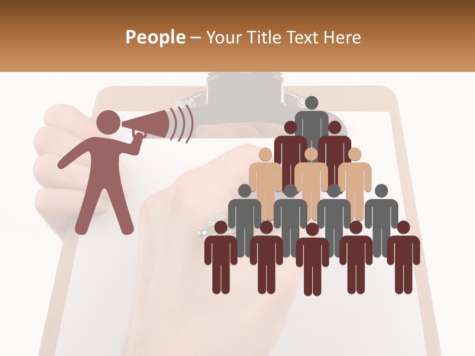 A Person Writing On A Clipboard With A Pen PowerPoint Template