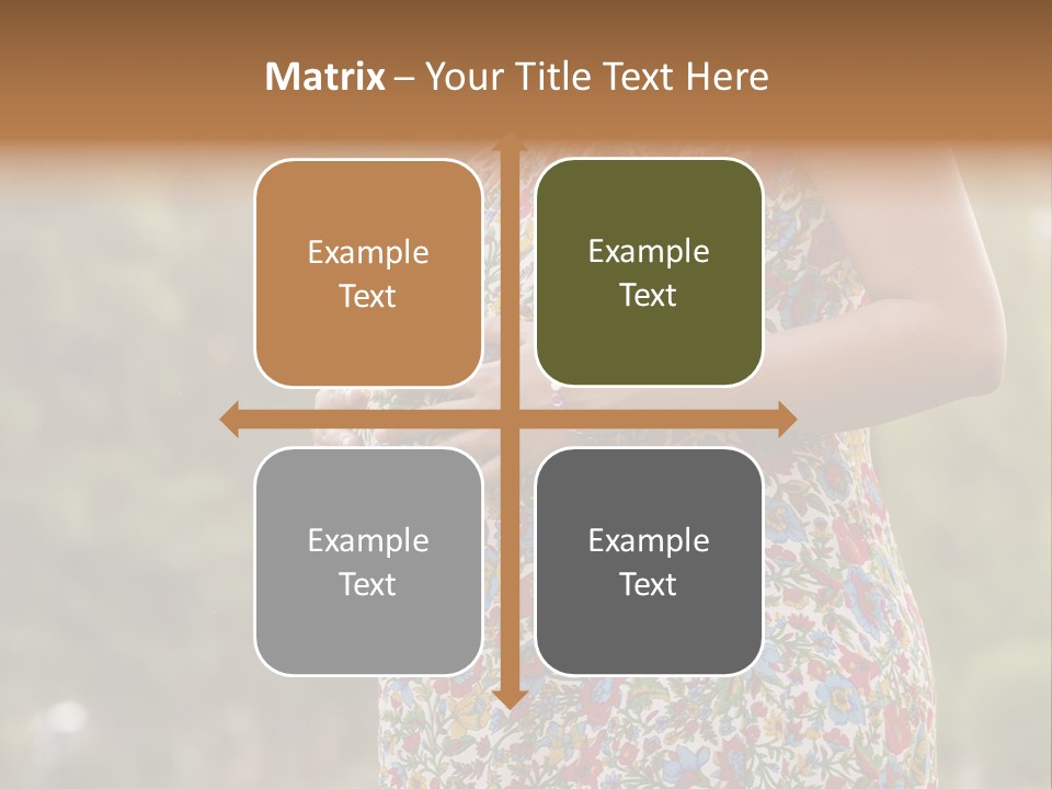 A Pregnant Woman In A Colorful Dress Is Holding Her Belly PowerPoint Template