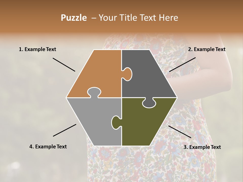 A Pregnant Woman In A Colorful Dress Is Holding Her Belly PowerPoint Template