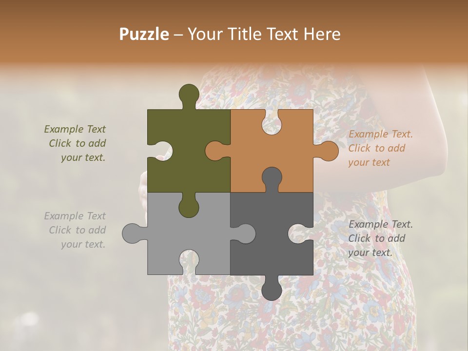 A Pregnant Woman In A Colorful Dress Is Holding Her Belly PowerPoint Template