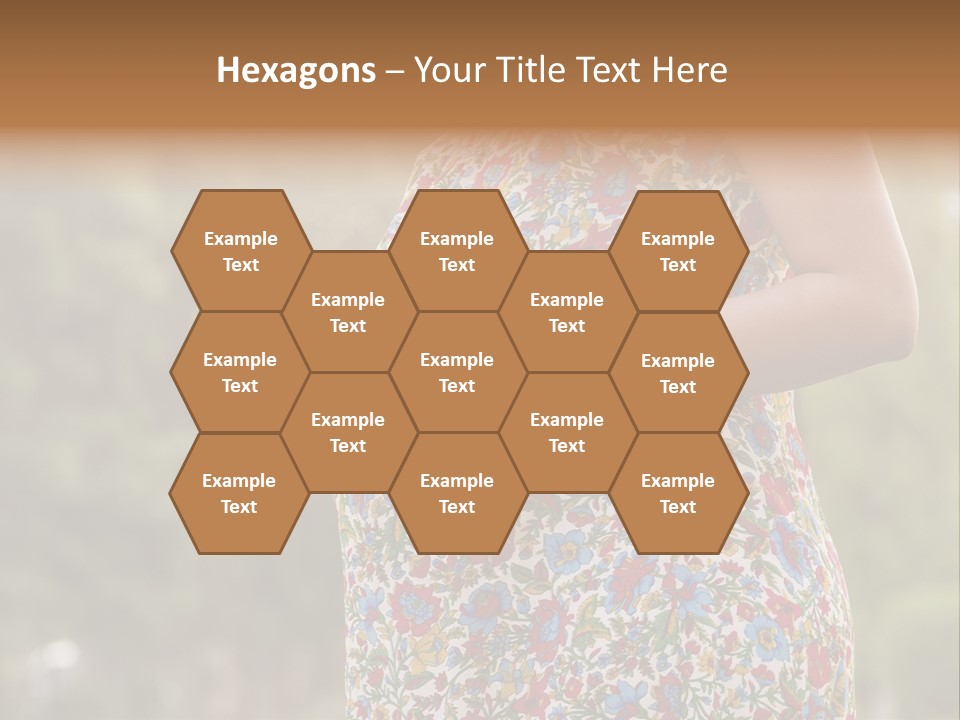 A Pregnant Woman In A Colorful Dress Is Holding Her Belly PowerPoint Template