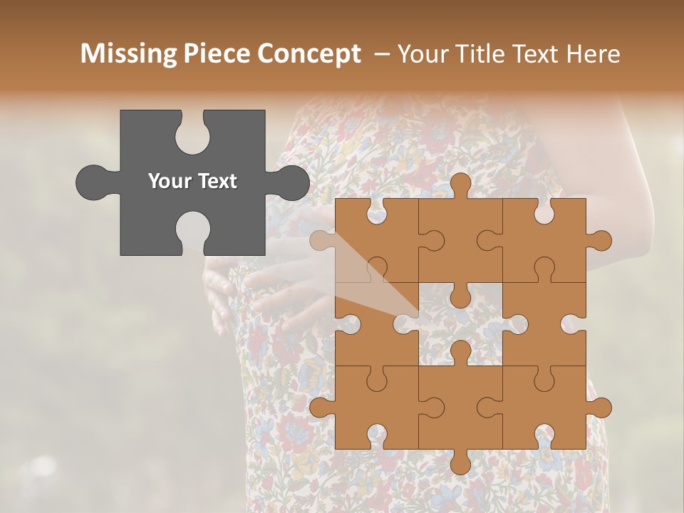 A Pregnant Woman In A Colorful Dress Is Holding Her Belly PowerPoint Template