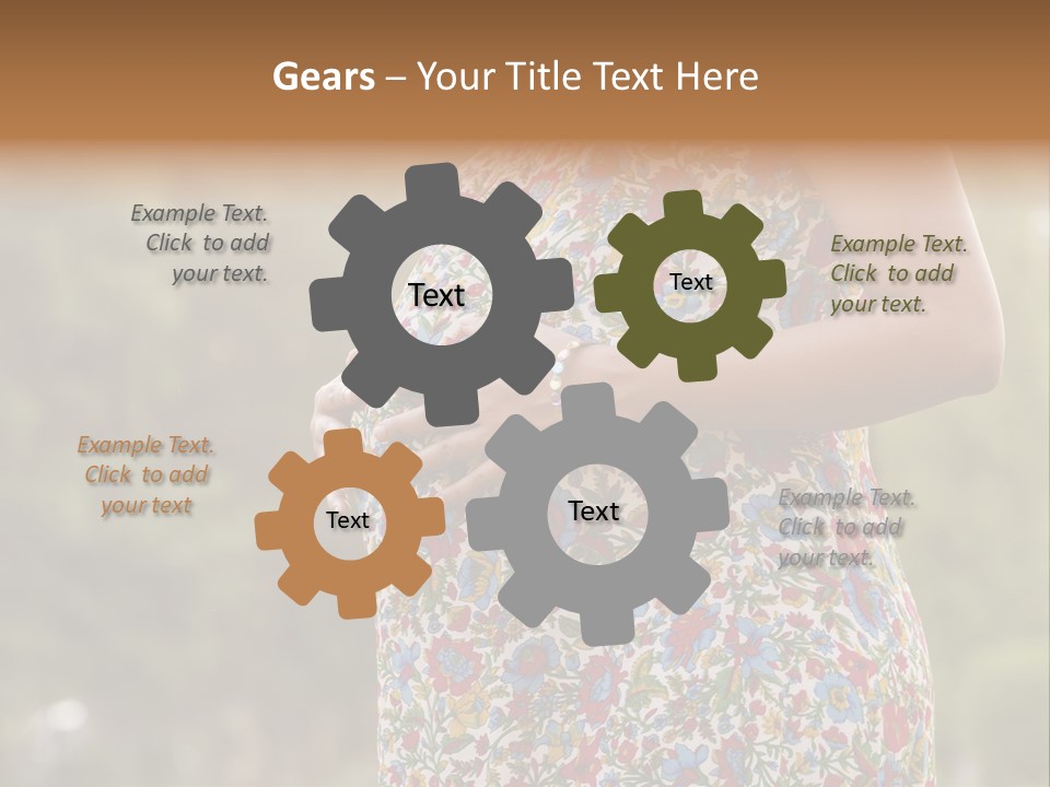 A Pregnant Woman In A Colorful Dress Is Holding Her Belly PowerPoint Template