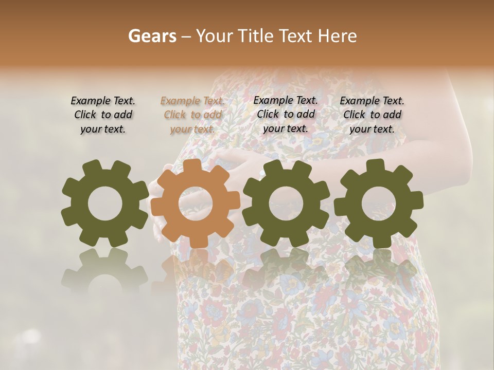 A Pregnant Woman In A Colorful Dress Is Holding Her Belly PowerPoint Template