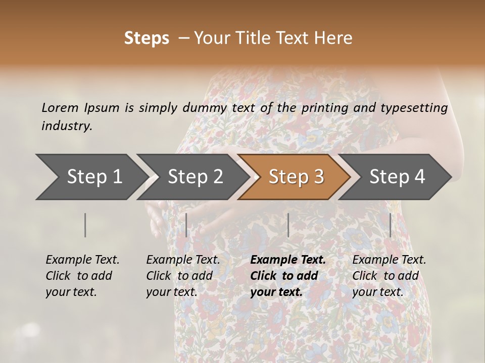 A Pregnant Woman In A Colorful Dress Is Holding Her Belly PowerPoint Template